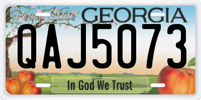 GA license plate QAJ5073