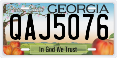 GA license plate QAJ5076