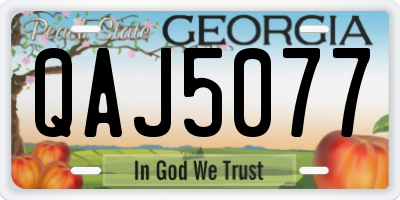 GA license plate QAJ5077