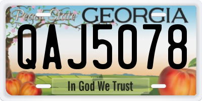 GA license plate QAJ5078