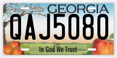 GA license plate QAJ5080