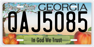 GA license plate QAJ5085