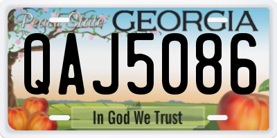 GA license plate QAJ5086