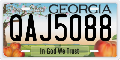 GA license plate QAJ5088