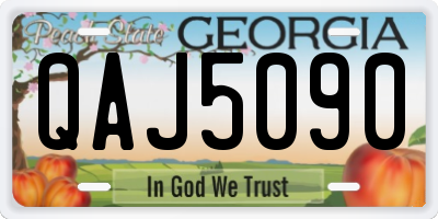 GA license plate QAJ5090