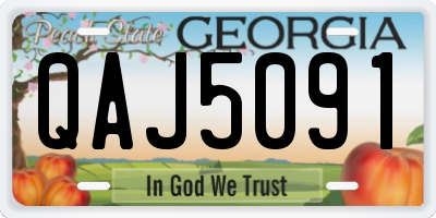 GA license plate QAJ5091