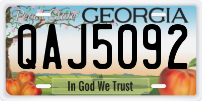 GA license plate QAJ5092