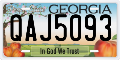 GA license plate QAJ5093