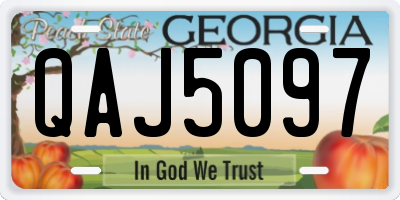 GA license plate QAJ5097