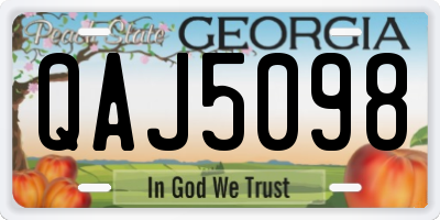 GA license plate QAJ5098