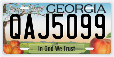 GA license plate QAJ5099