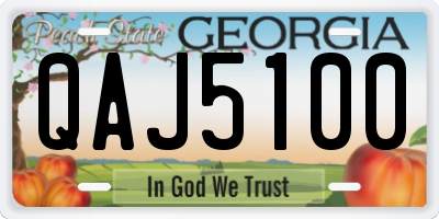 GA license plate QAJ5100