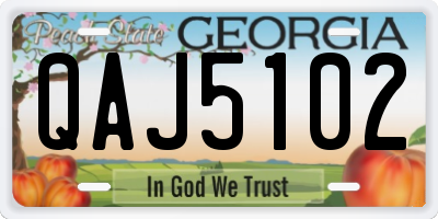 GA license plate QAJ5102