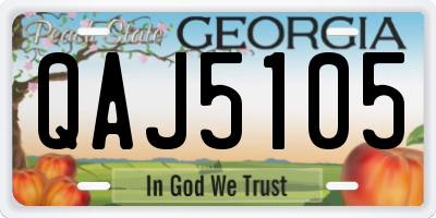 GA license plate QAJ5105