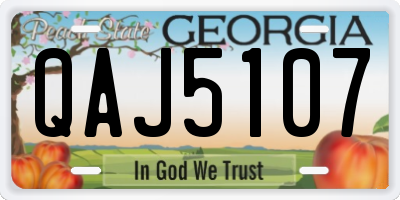 GA license plate QAJ5107