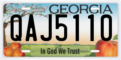 GA license plate QAJ5110