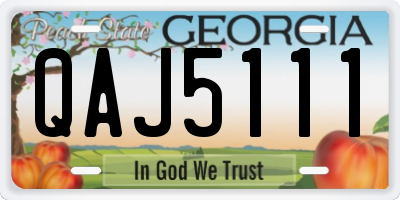 GA license plate QAJ5111