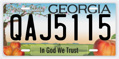 GA license plate QAJ5115