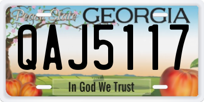 GA license plate QAJ5117
