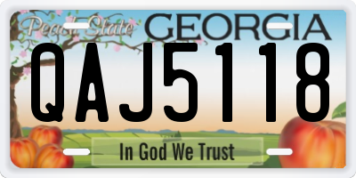 GA license plate QAJ5118