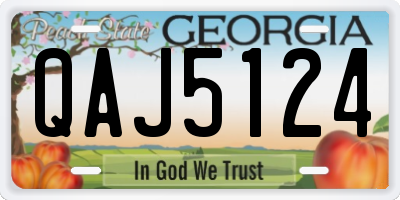 GA license plate QAJ5124
