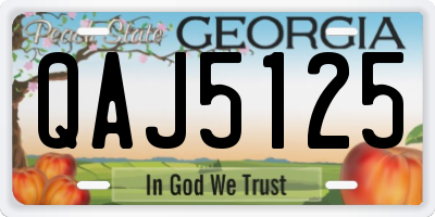 GA license plate QAJ5125