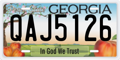 GA license plate QAJ5126