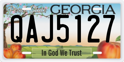 GA license plate QAJ5127