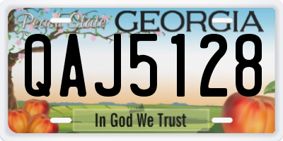 GA license plate QAJ5128