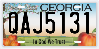 GA license plate QAJ5131