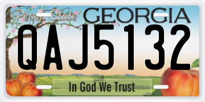GA license plate QAJ5132