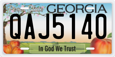 GA license plate QAJ5140