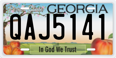 GA license plate QAJ5141