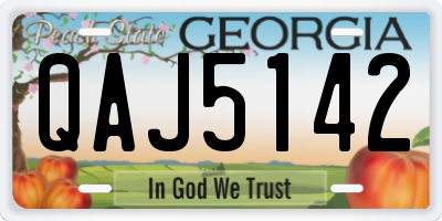 GA license plate QAJ5142