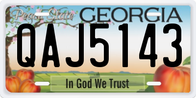 GA license plate QAJ5143