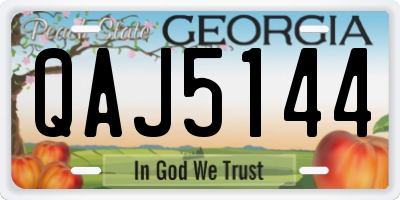 GA license plate QAJ5144
