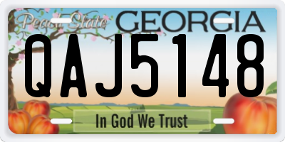 GA license plate QAJ5148