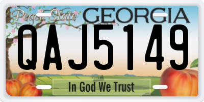 GA license plate QAJ5149