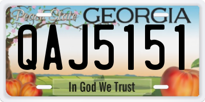 GA license plate QAJ5151