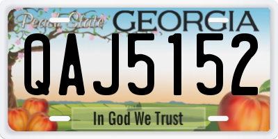 GA license plate QAJ5152