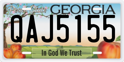 GA license plate QAJ5155