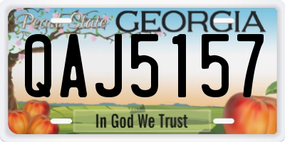 GA license plate QAJ5157