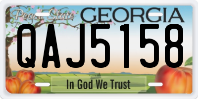 GA license plate QAJ5158