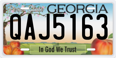 GA license plate QAJ5163