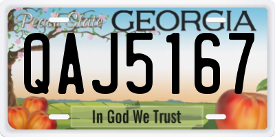 GA license plate QAJ5167
