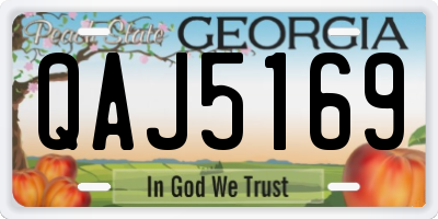 GA license plate QAJ5169