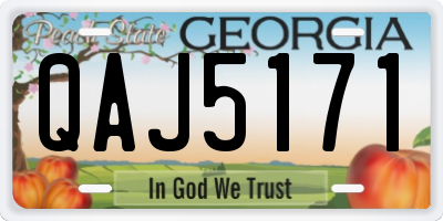 GA license plate QAJ5171