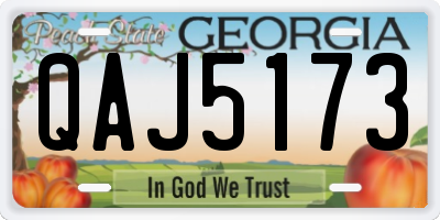 GA license plate QAJ5173