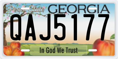 GA license plate QAJ5177