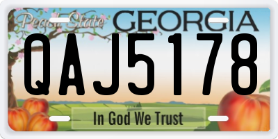 GA license plate QAJ5178